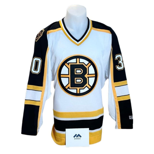 Official CCM vintage signed jersey - Gerry Cheevers white Memorable coa