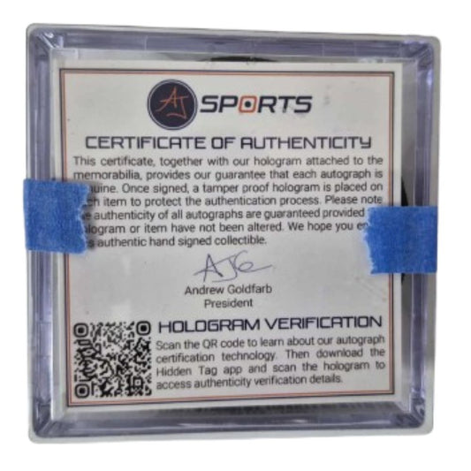 Official signed Game Puck - Ivan Demidov AJs coa