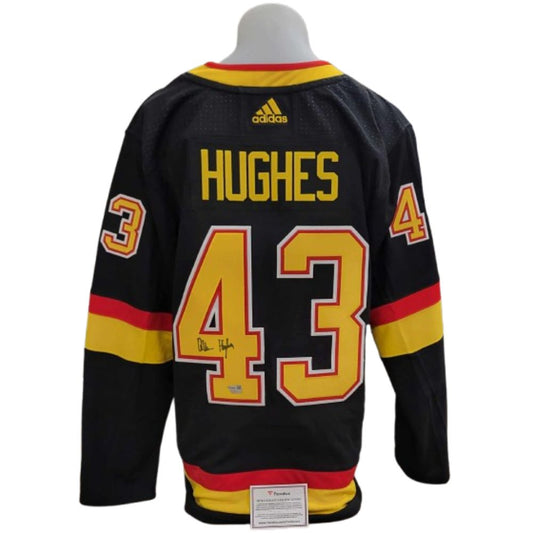 Official Adidas signed jersey - Quinn Hughes flying skates Fanatics coa